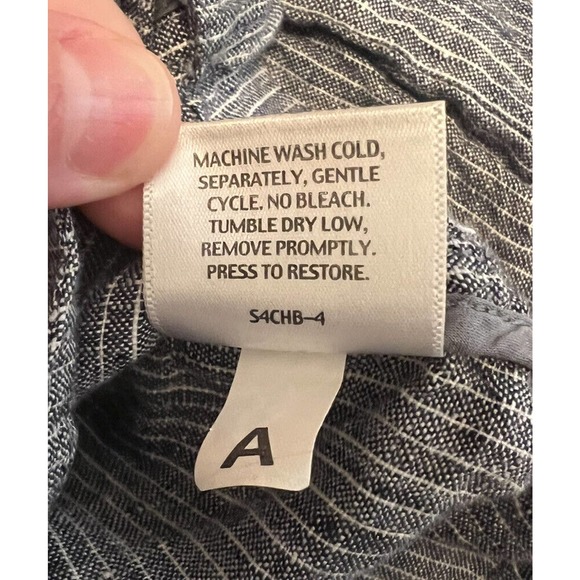 Eileen Fisher Women’s Blue White Linen Two Button Blazer Jacket Pockets Size XS - Picture 5 of 5